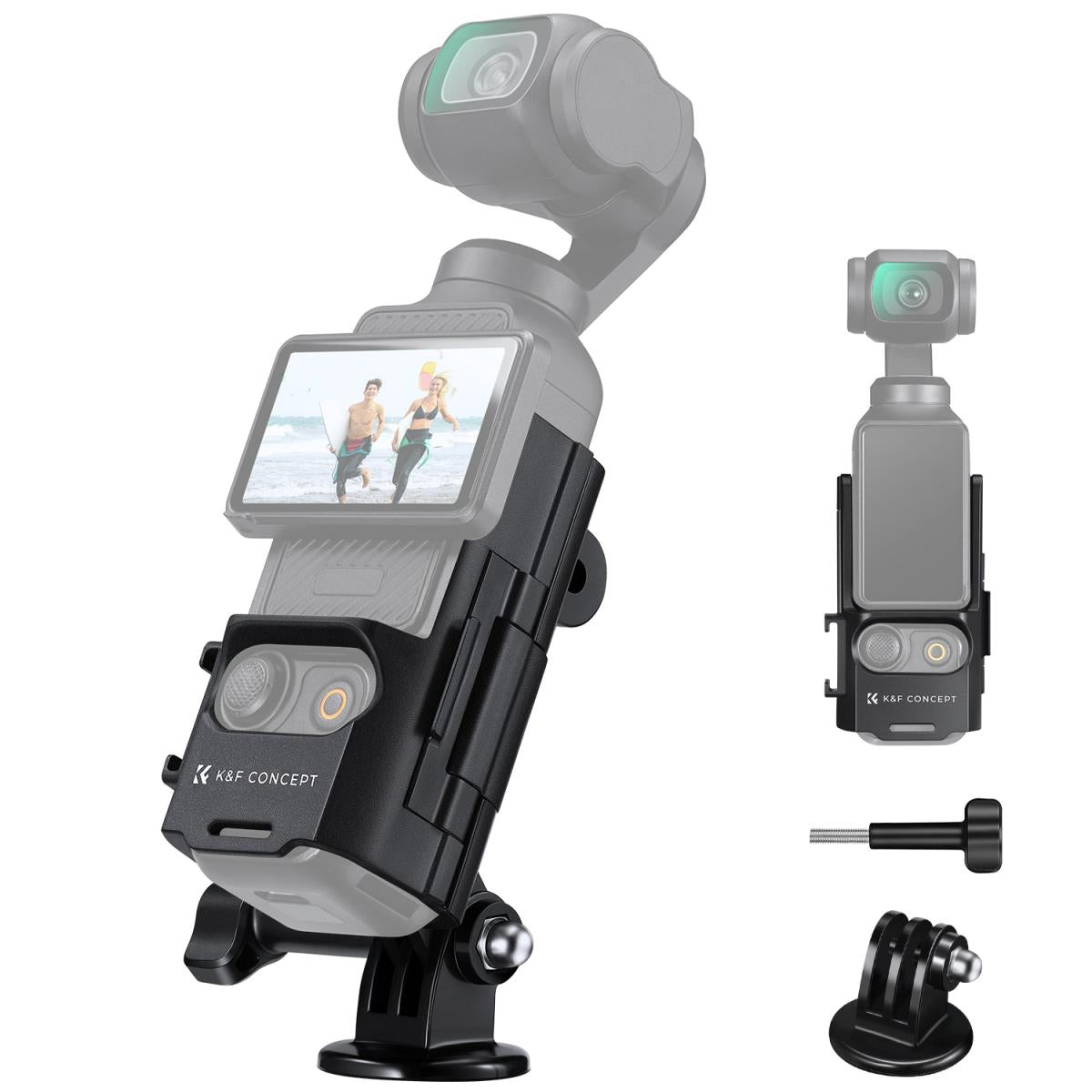 Expansion Adapter Mount Compatible with DJI Osmo Pocket 3, Extended Mounting Bracket Frame with Cold Shoe Mount/ 1/4 Expansion Adapter Mount Compatible with DJI Osmo Pocket 3, Extended Mounting Bracket Frame with Cold Shoe Mount/ 1/4